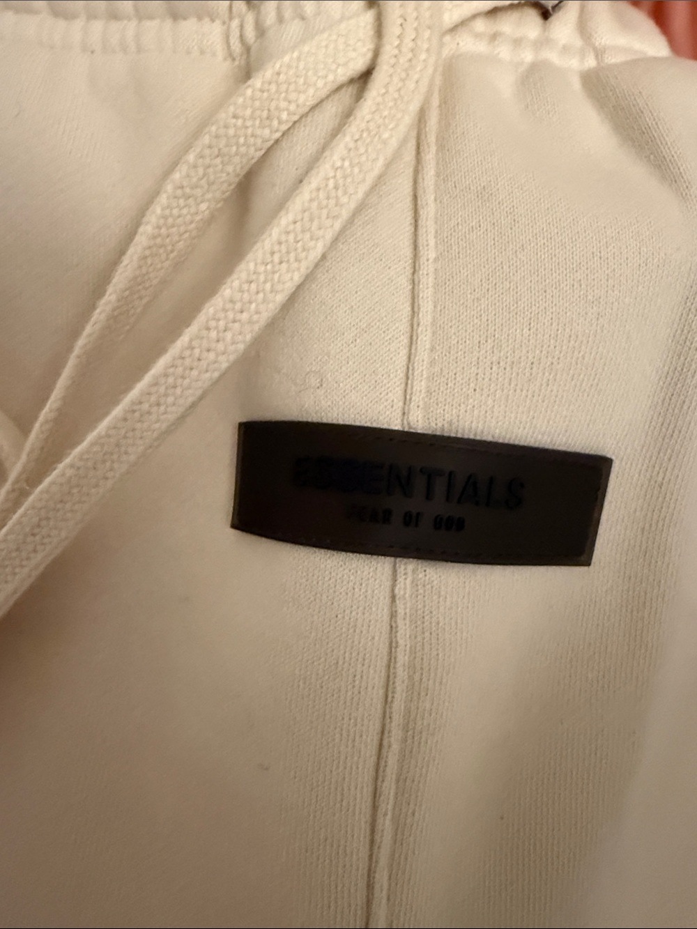ESSENTIALS Cream Drawstring Joggers - Picture 4 of 4